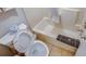 Bright bathroom with shower-tub and a new Cottonelle at 2310 N Ocean Blvd. # 308, Myrtle Beach, SC 29572