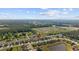 Neighborhood aerial shot showcasing housing, water features, and surrounding nature at 237 Copperwood Loop, Conway, SC 29526