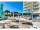 Outdoor restaurant deck with table and chairs. Beachfront bar and eatery at 2711 S Ocean Blvd. # 1917, North Myrtle Beach, SC 29582