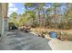 Backyard patio surrounded by lush landscaping and mature trees, creating a serene outdoor space at 3053 Chesterwood Ct., Myrtle Beach, SC 29579