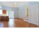 Open-concept living space featuring hardwood floors and access to the kitchen at 412 43Rd Ave. N, Myrtle Beach, SC 29577