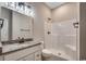 Bathroom features include marble countertops, updated fixtures, and a walk-in shower at 468 Saint Julian Ln., Myrtle Beach, SC 29579