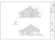 Detailed front and rear elevation blueprint of a modern home design at 4932 South Island Dr., North Myrtle Beach, SC 29582