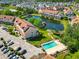 Aerial view of the townhouses and community pool and pond at 510 Fairwood Lakes Dr. # 16-I, Myrtle Beach, SC 29588