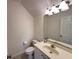 Bathroom with vanity, toilet, and large mirror at 514 Hay Hill Ln. # C, Myrtle Beach, SC 29579