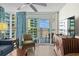 Bright living room with balcony access and beautiful views of the city at 5200 N Ocean Blvd. # 632, Myrtle Beach, SC 29577