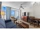 Comfortable living room with ocean view, ceiling fan, nice furnishings and balcony access at 5200 N Ocean Blvd. # 632, Myrtle Beach, SC 29577