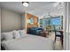 Inviting living space featuring a pullout bed, sofa, table, chairs, and sliding glass doors to a balcony at 5200 N Ocean Blvd. # 632, Myrtle Beach, SC 29577