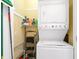 Convenient laundry area with a stacked washer and dryer at 6001-1783 S Kings Hwy., Myrtle Beach, SC 29575