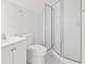 Bright bathroom featuring a glass shower door, toilet, and vanity with sleek, clean design at 736 Lalton Dr., Conway, SC 29526