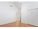 This bedroom features hardwood floors, a closet, and an entrance to another room at 736 Lalton Dr., Conway, SC 29526