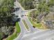 Aerial view of a well-manicured neighborhood entrance at 929 Tidewater Dr., North Myrtle Beach, SC 29582