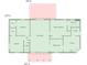 Floor plan of the house highlighting the dimensions and layout of each room, with the patio, and porch at 976 South Marlin Circle, Murrells Inlet, SC 29576