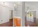 Bright and airy living space featuring hardwood floors and recessed lighting at 112 Boxwood Ln., Conway, SC 29526