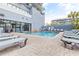Outdoor pool with lounge chairs for relaxing and enjoying the sun at 2001 S Ocean Blvd. # 210, Myrtle Beach, SC 29577