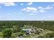 Aerial view of the property nestled within a quiet suburban neighborhood at 2446 Farmwood Circle, Conway, SC 29527