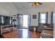 Comfortable living room showcasing hardwood floors and access to the front door at 2703 Canvasback Trail, Myrtle Beach, SC 29588