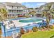 Community pool with lounge chairs and landscaped exterior, close to community housing at 3700 Golf Colony Lane # 5J, Little River, SC 29566