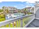 View of community pool and well maintained landscaped exterior from balcony at 3700 Golf Colony Lane # 5J, Little River, SC 29566