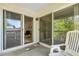 Spacious patio featuring sliding glass doors with access to interior living space and exterior view at 4601 Greenbriar Dr. # 201, Little River, SC 29566