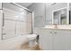 Bathroom featuring a tub and shower combination with sliding glass doors at 4648 Fringetree Dr. # C, Murrells Inlet, SC 29576