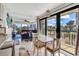 Open-concept dining area with ocean views and easy access to the balcony at 5511 N Ocean Blvd. # 209, Myrtle Beach, SC 29577
