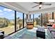 Bright living room featuring floor-to-ceiling windows with a stunning ocean view at 5511 N Ocean Blvd. # 209, Myrtle Beach, SC 29577