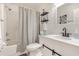 Well-lit bathroom with a shower, bathtub, modern vanity, and sleek fixtures at 619 Waterway Village Blvd. # 7C, Myrtle Beach, SC 29579