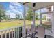 Relaxing screened patio with seating overlooking a lush green lawn at 619 Waterway Village Blvd. # 7C, Myrtle Beach, SC 29579