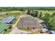 Aerial view of equestrian center including arena, pastures, and outbuildings at 6200 Adrian Pkwy., Conway, SC 29526