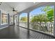 The porch offers a scenic view and features a ceiling fan for comfort, perfect for outdoor relaxation at 675 Wedgewood Dr., Murrells Inlet, SC 29576