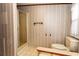 Bathroom features a shower, toilet, and patterned wallpaper at 835 South Marlin Circle, Murrells Inlet, SC 29576