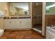 Bathroom featuring a vanity with granite countertop and glass shower at 100 North Beach Blvd. # 313, North Myrtle Beach, SC 29582