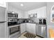 Bright kitchen with stainless steel appliances, tiled backsplash, and white cabinetry at 1012 N Waccamaw Dr. # 507, Murrells Inlet, SC 29576