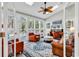 Inviting sunroom filled with natural light, comfortable seating, and views of the surrounding greenery at 1151 N Blackmoor Dr., Murrells Inlet, SC 29576