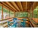 Relaxing screened in porch with outdoor furniture and ceiling at 168 Saint Christopher Circle, Pawleys Island, SC 29585