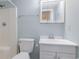 Bright bathroom features a walk-in shower and a white vanity with storage at 1709 S Ocean Blvd. # 608, North Myrtle Beach, SC 29582