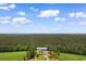 Aerial view of home on Hwy 308 surrounded by lush greenery, showcasing its serene and private setting at 2192 Highway 308, Galivants Ferry, SC 29544