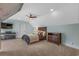 Unique bedroom with sloped ceilings, a comfortable bed, and stylish furniture at 2615 Painted Trillium Ct., Myrtle Beach, SC 29579