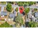 Aerial view of a property showcasing its location in a well-maintained neighborhood at 333 14Th Ave. S, Surfside Beach, SC 29575