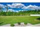Large, well-maintained backyard featuring lush green grass and mature trees at 377 Copperwood Loop, Conway, SC 29526