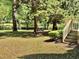 Serene backyard with lush greenery and a peaceful bench, offering a relaxing retreat at 421 Appledore Circle # 5-D, Myrtle Beach, SC 29572