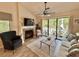Inviting living room with fireplace, comfortable seating, and access to the outdoor deck at 421 Appledore Circle # 5-D, Myrtle Beach, SC 29572