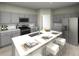 Modern kitchen featuring gray cabinets, stainless steel appliances, and a large island with bar seating at 4337 Falls Oaks St., Myrtle Beach, SC 29579