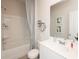 Clean bathroom with a shower-tub combination, modern vanity, and neutral finishes at 4344 Falls Oaks St., Myrtle Beach, SC 29579