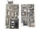 A 3D floor plan of a two-story home featuring an open-concept design and multiple bedrooms at 4344 Falls Oaks St., Myrtle Beach, SC 29579