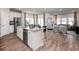 Open concept kitchen with granite countertops, stainless steel appliances and island seating at 4827 Hopespring St., Myrtle Beach, SC 29579