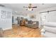 Open-concept living room with hardwood floors and a view of the kitchen at 508 Pearl St., Conway, SC 29527