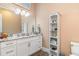 Charming bathroom featuring white cabinets, granite countertops, and neutral wall color at 600 Waterbridge Blvd., Myrtle Beach, SC 29579