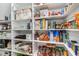 Walk-in pantry provides ample storage space with organized shelving at 600 Waterbridge Blvd., Myrtle Beach, SC 29579